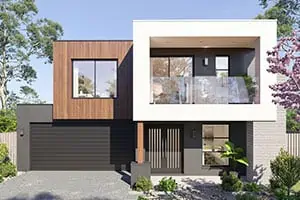 Modern double storey home facade