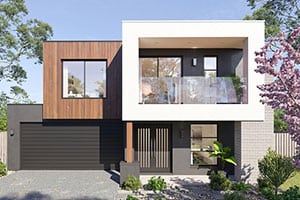 Modern double storey home facade