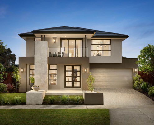 modern double storey home facade.