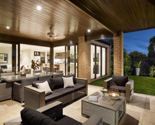 Alfresco living area in a luxury home.