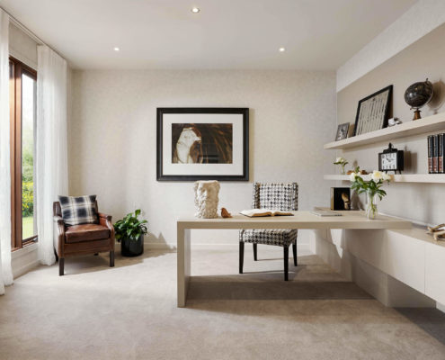 Modern office area in a luxury home