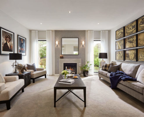 Modern, luxury living room.