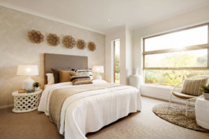 bedroom with wide windows