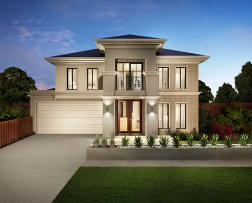 Large luxury double storey home facade
