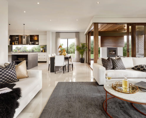 Opening plan living area in a modern home.