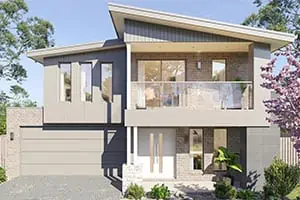 Modern double storey home facade