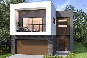 Modern double storey home facade