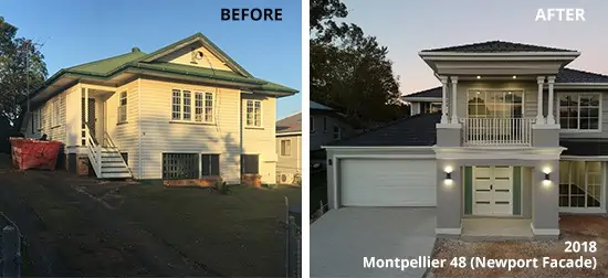 Steps to knockdown and rebuild in Newport - before and after