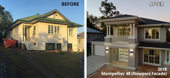 before and after photo of montpellier home