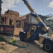 A house under construction.