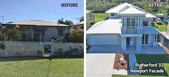 Rutherford 32 house before and after | OMNI Built Homes | Feature Image Why Knock down and Rebuild?