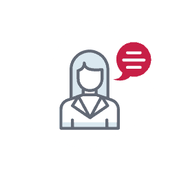 Woman and speech bubble icon