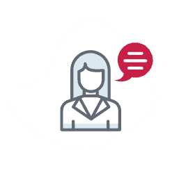 Woman and speech bubble icon