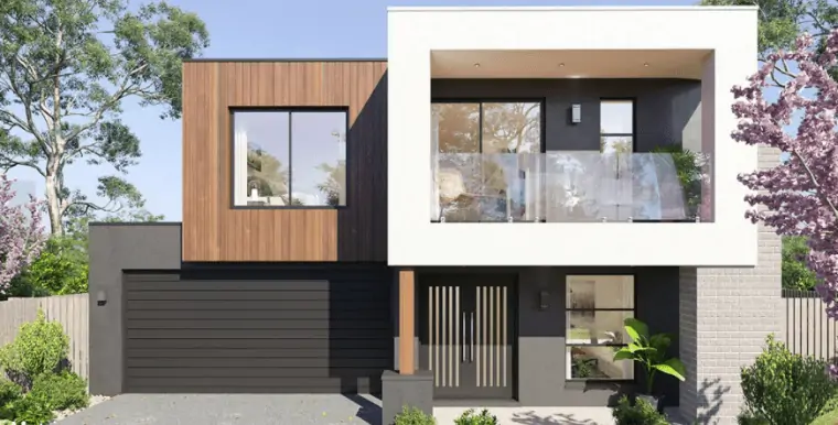 Modern double storey home facade
