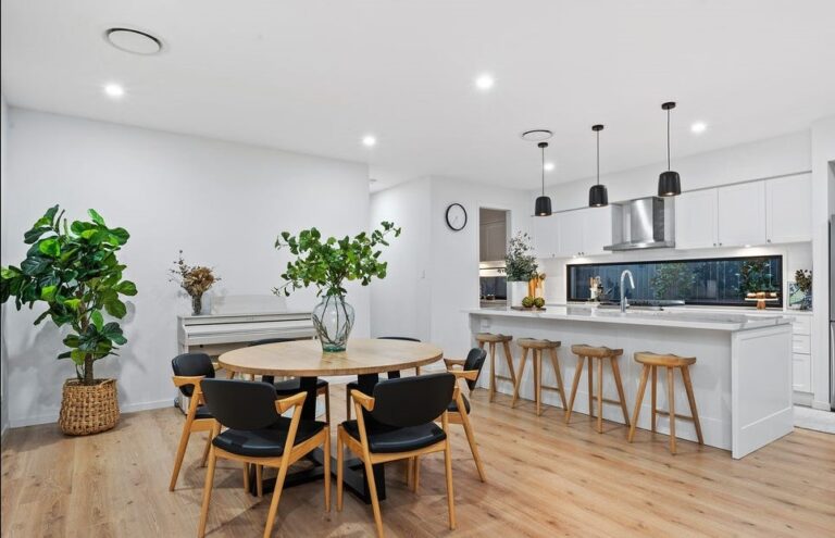 Modern kitchen and dining area