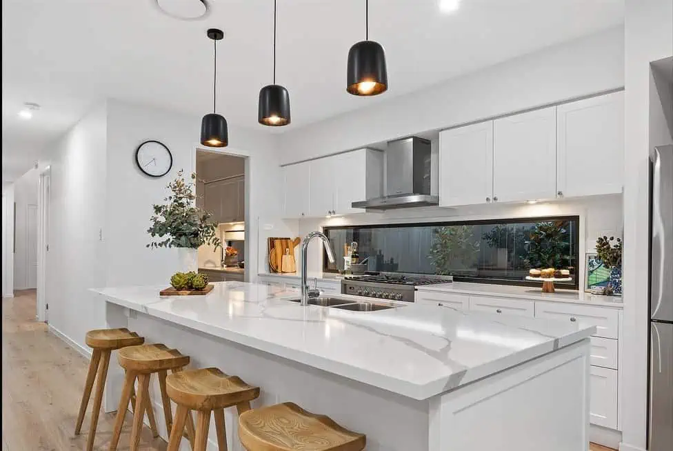 Salisbury modern white kitchen with island