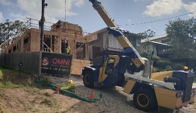 A house under construction.